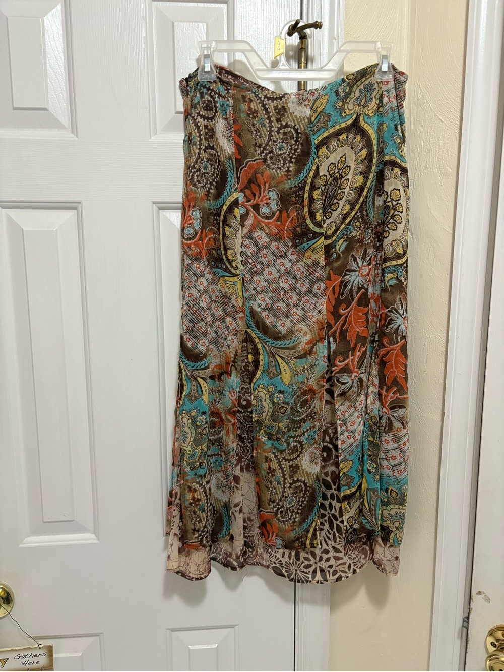 Women's Multicolor Paisley Maxi Skirt - Lightweight Boho Style